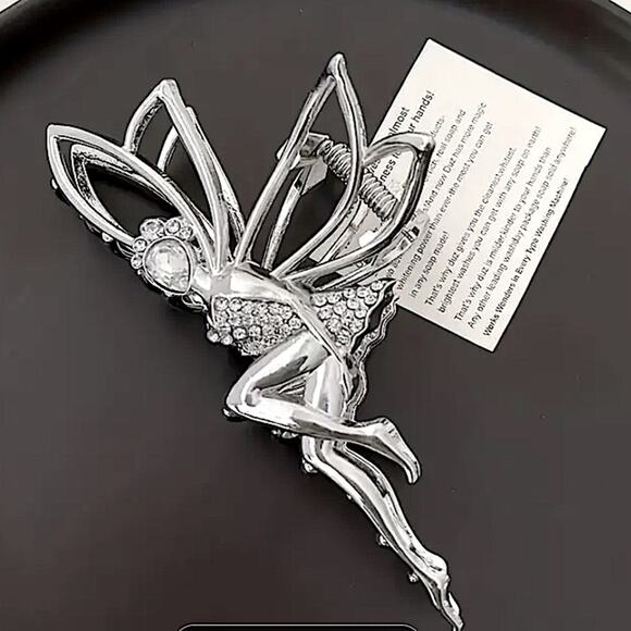 Accessories - Silver Fairy Rhinestone Hair Claw Hair Accessory
